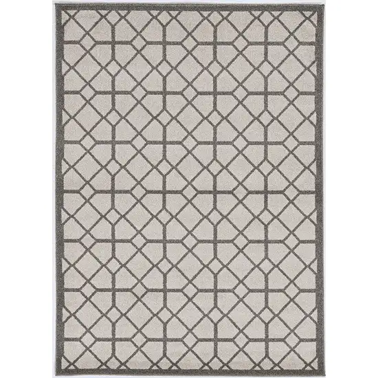 2' X 3' Ivory Or Grey Diamond Pattern Accent Rug Photo 3