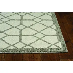 Photo of Ivory or Grey Diamond Pattern Accent Rug