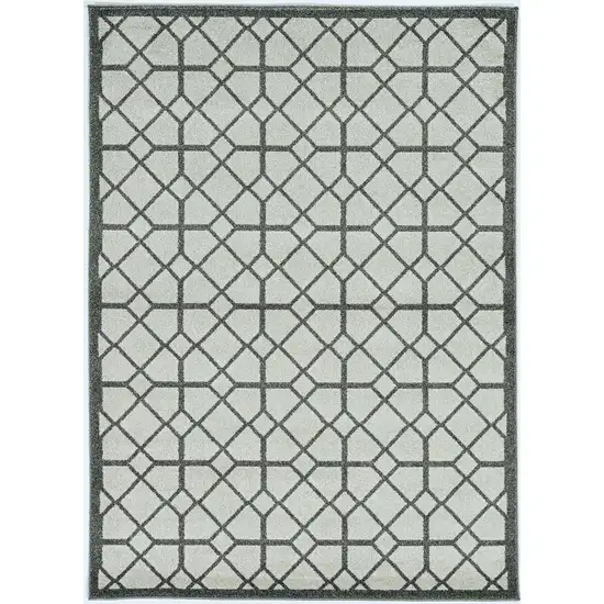 Ivory or Grey Diamond Pattern Accent Rug Photo 2
