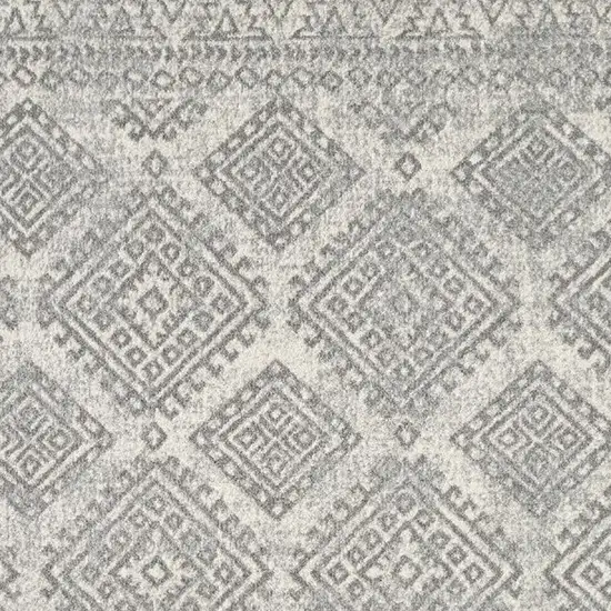 Ivory Or Grey Geometric Diamonds Indoor Area Rug Photo 6