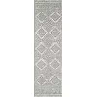 Photo of Ivory or Grey Geometric Diamonds Indoor Area Rug