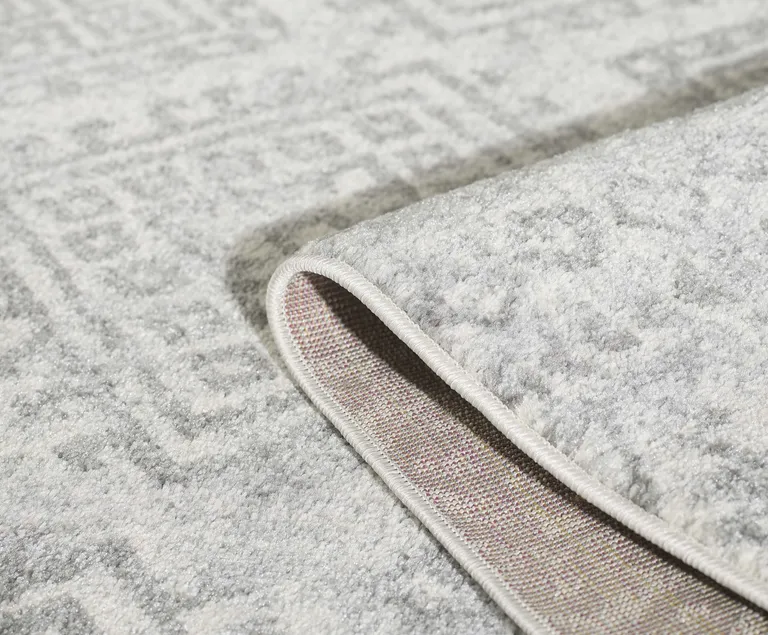 Ivory or Grey Geometric Diamonds Indoor Area Rug Photo 3