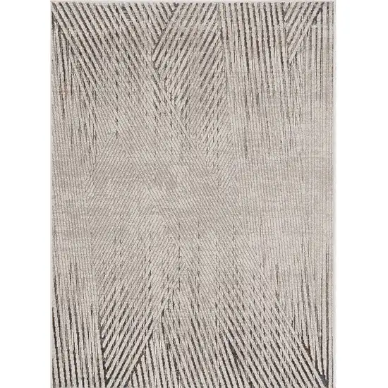 Ivory Or Grey Geometric Lines Area Rug Photo 4