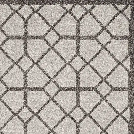 Ivory or Grey Geometric Tiles Area Rug Photo 1