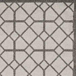 Photo of Ivory or Grey Geometric Tiles Area Rug