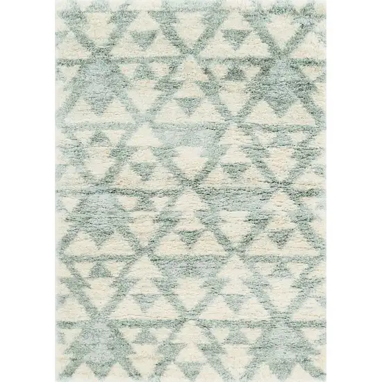 Ivory or Grey Geometric Triangle Indoor Area Rug Photo 1