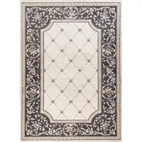 Photo of Ivory or Grey Polypropylene Area Rug