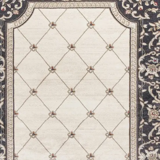 Ivory Or Grey Polypropylene Area Rug Photo 7