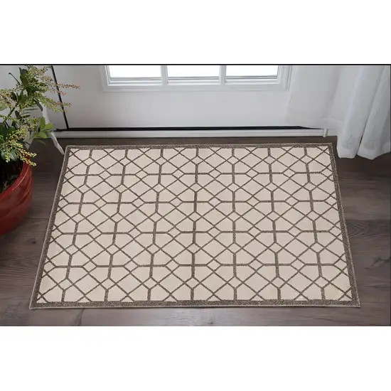 Ivory Or Grey Polypropylene Rug Photo 1