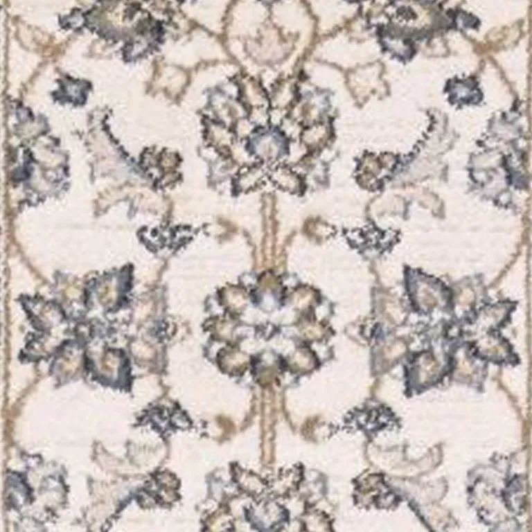 Ivory or Grey Polypropylene Runner Rug Photo 3