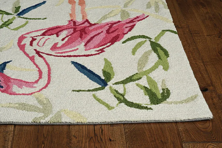 Ivory or Pink Flamingo Indoor Area Rug Photo 3