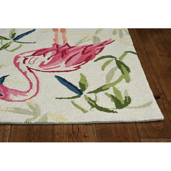 Ivory or Pink Flamingo Indoor Area Rug Photo 3