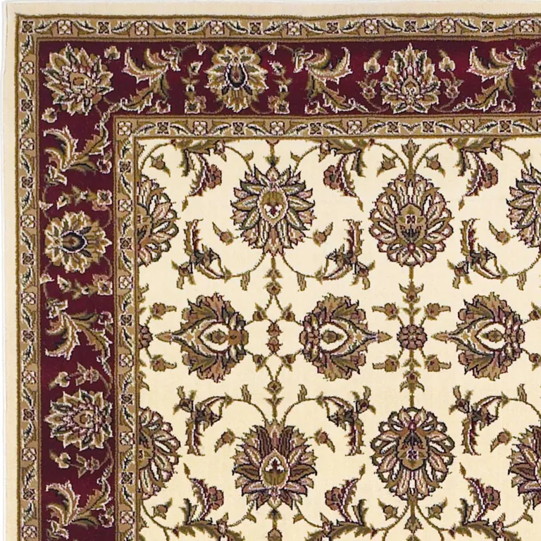 Ivory or Red Floral Vines Area Rug Photo 3