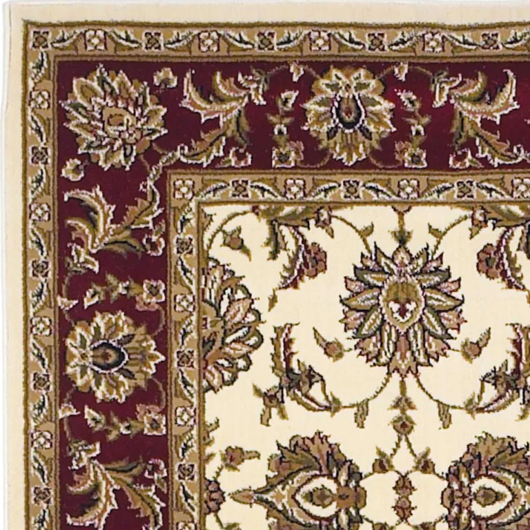 Ivory or Red Floral Vines Area Rug Photo 2