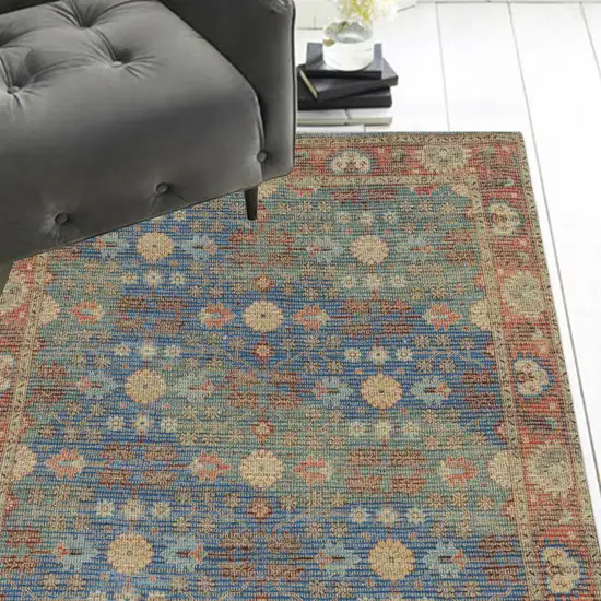 Jute Blue or  Red Area Rug Photo 5