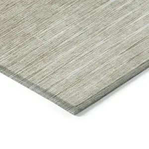 Photo of Khaki And Beige Abstract Washable Indoor Outdoor Area Rug