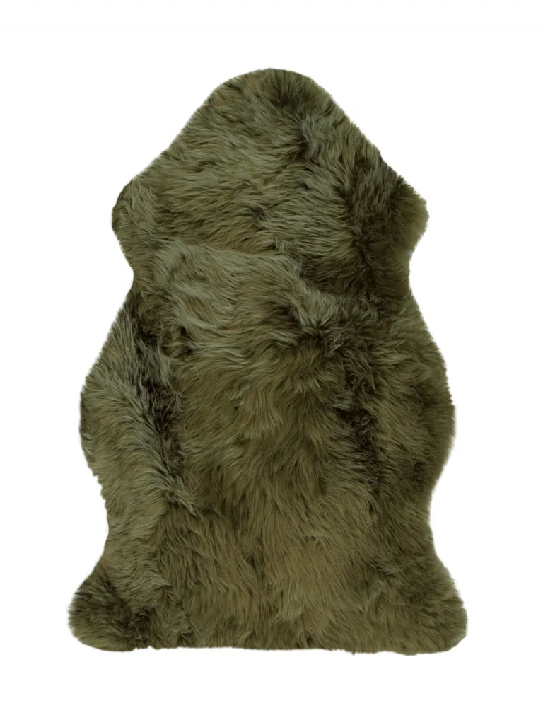 Khaki Green  New Zealand Natural Sheepskin Rug Photo 1