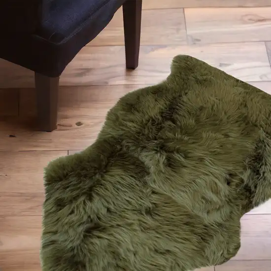 Khaki Green  New Zealand Natural Sheepskin Rug Photo 1