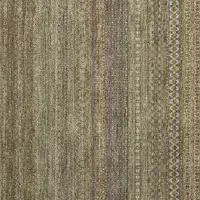 Photo of Khaki Striped Washable Non Skid Indoor Outdoor Area Rug