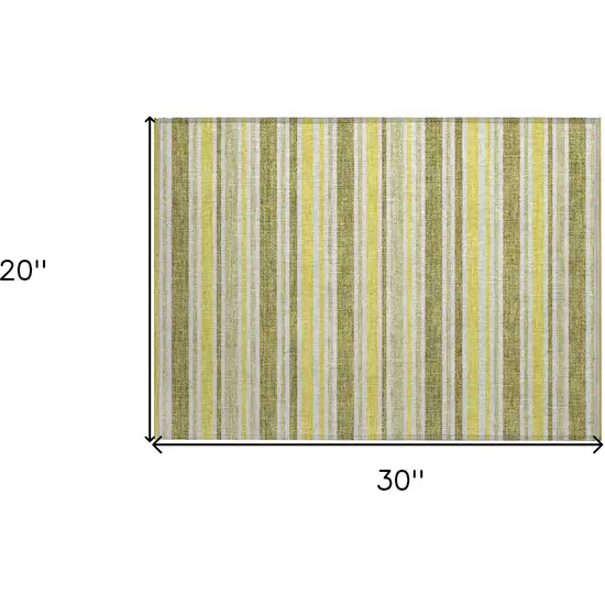 Khaki Striped Washable Non Skid Indoor Outdoor Area Rug Photo 8