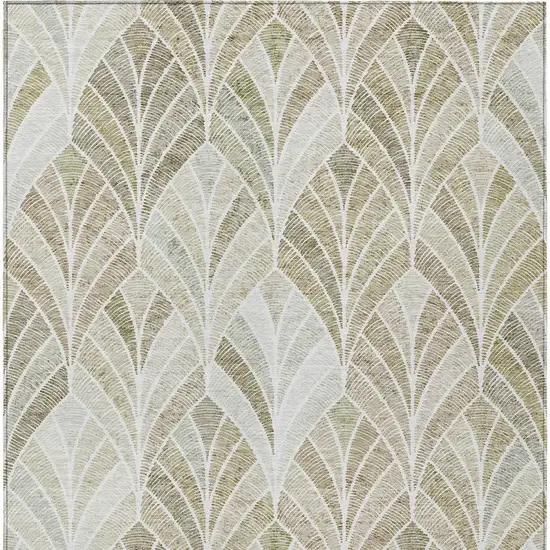 Khaki Tan And Beige Geometric Washable Indoor Outdoor Area Rug Photo 7