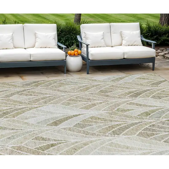 Khaki Tan And Beige Geometric Washable Indoor Outdoor Area Rug Photo 1