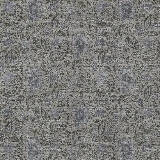 Khaki Taupe And Gray Floral Washable Indoor Outdoor Area Rug Photo 7