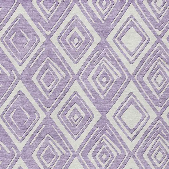 Lavender And Ivory Geometric Washable Indoor Outdoor Area Rug Photo 6