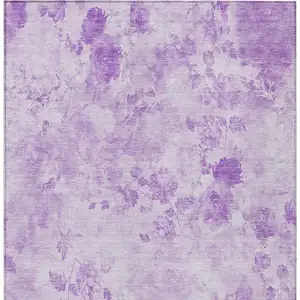 Photo of Lavender And Purple Floral Washable Indoor Outdoor Area Rug