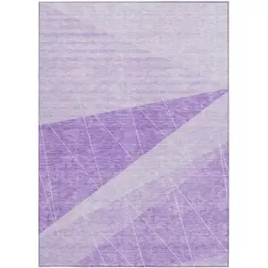 Photo of Lavender And Purple Geometric Washable Indoor Outdoor Area Rug