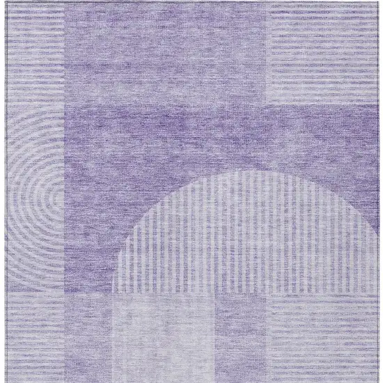 Lavender And Purple Geometric Washable Indoor Outdoor Area Rug Photo 5