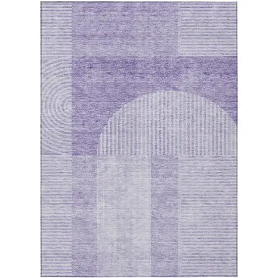 Lavender And Purple Geometric Washable Indoor Outdoor Area Rug Photo 1