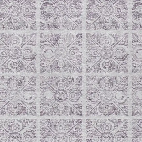 Lavender And Silver Medallion Washable Indoor Outdoor Area Rug Photo 6