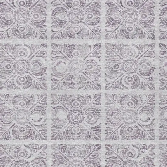 Lavender And Silver Medallion Washable Indoor Outdoor Area Rug Photo 6