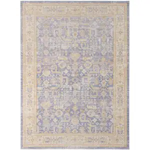 Photo of Lavender Blue Floral Power Loom Area Rug