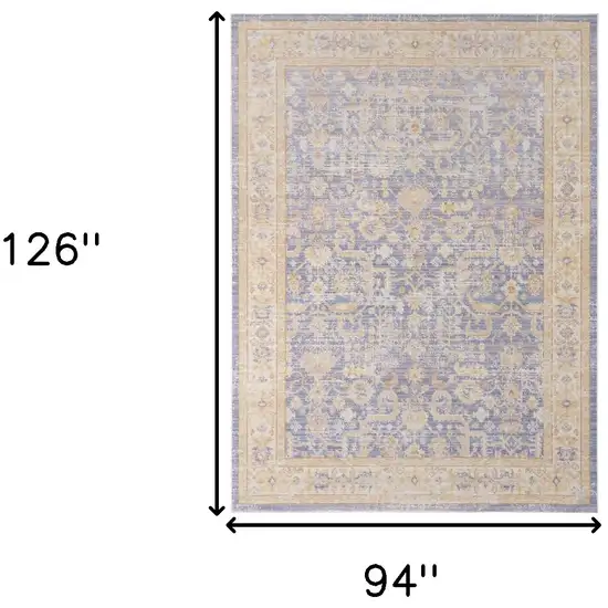 Lavender Blue Floral Power Loom Area Rug Photo 8