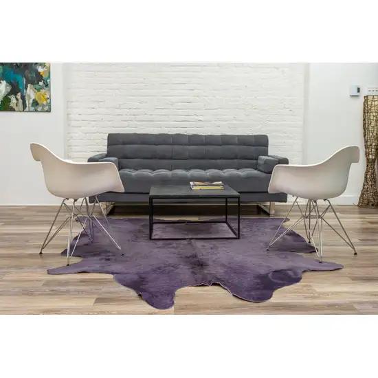 Lavender Cowhide Hand Knotted Area Rug Photo 6