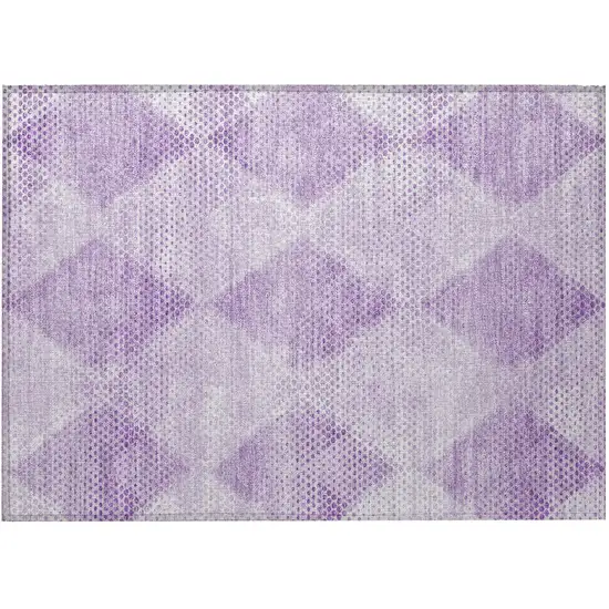 Lavender Geometric Washable Non Skid Indoor Outdoor Area Rug Photo 4