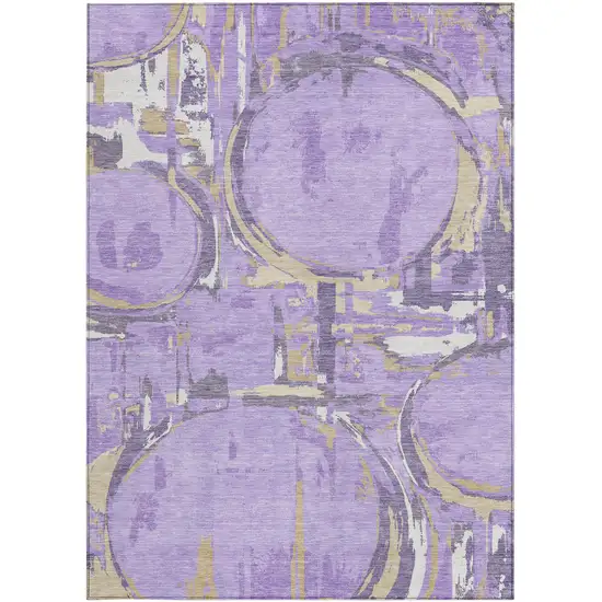 Lavender Lilac And Purple Geometric Washable Indoor Outdoor Area Rug Photo 7