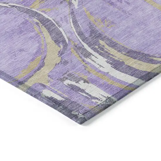 Lavender Lilac And Purple Geometric Washable Indoor Outdoor Area Rug Photo 5