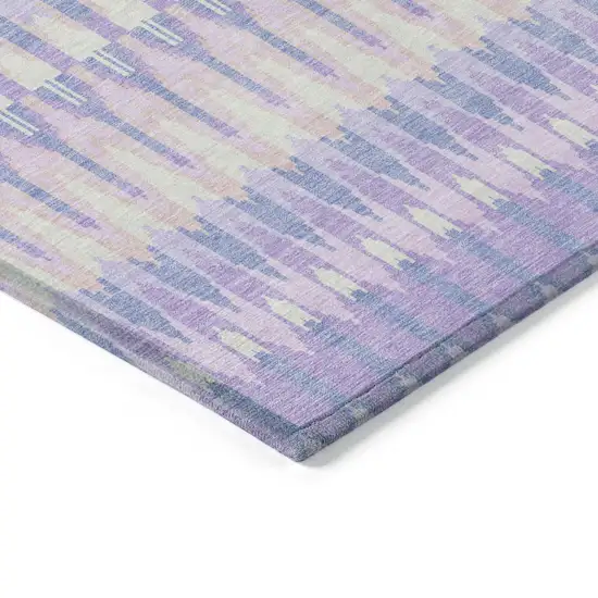 Lavender Pink And Lime Green Southwestern Washable Indoor Outdoor Area Rug Photo 4