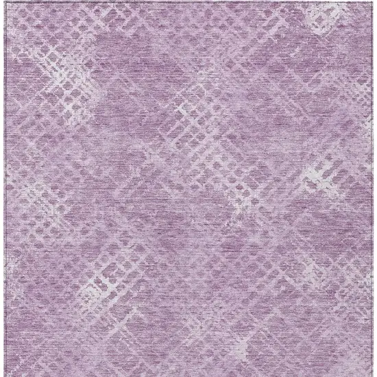 Lavender Purple And Ivory Geometric Washable Indoor Outdoor Area Rug Photo 7