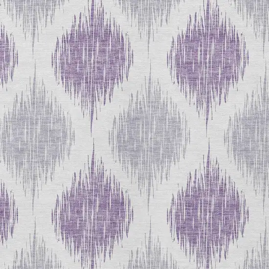 Lavender Purple And Ivory Ikat Washable Indoor Outdoor Area Rug Photo 6