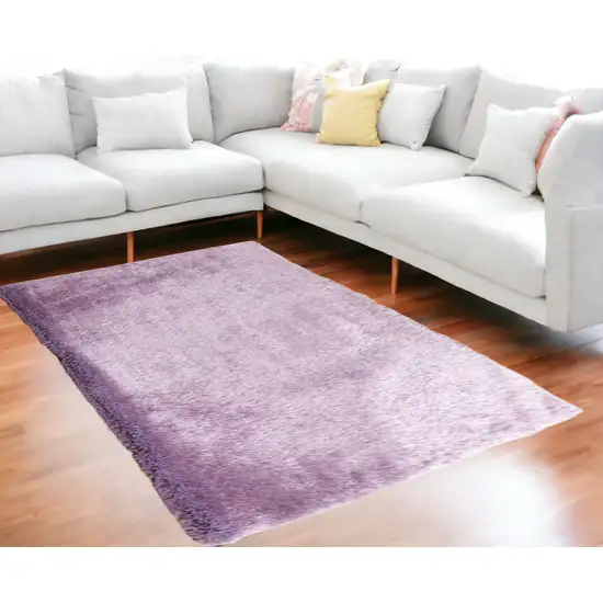 Lavender Shag Hand Tufted Area Rug Photo 1