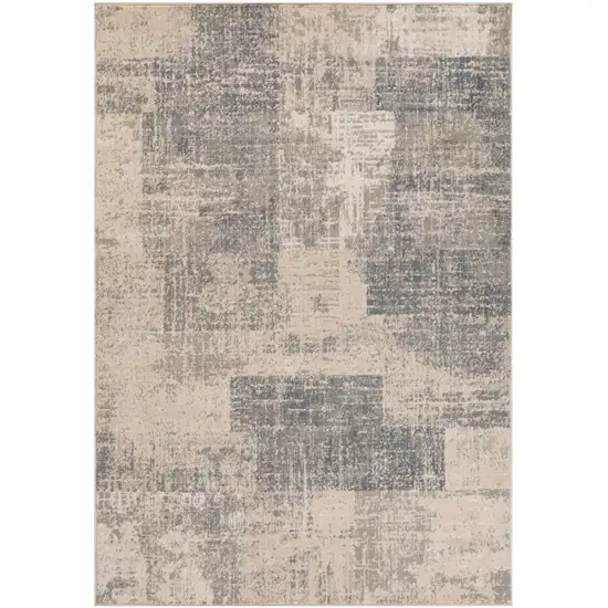 Light Blue Abstract Power Loom Area Rug Photo 1