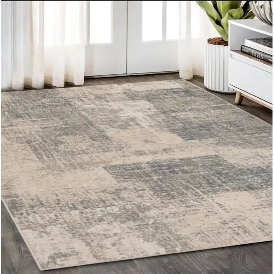 5' X 7' Light Blue Abstract Power Loom Area Rug Photo 1