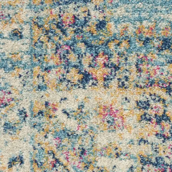 Light Blue Southwestern Power Loom Area Rug Photo 3