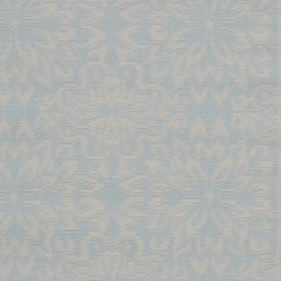 Light Blue Floral Power Loom Area Rug Photo 3