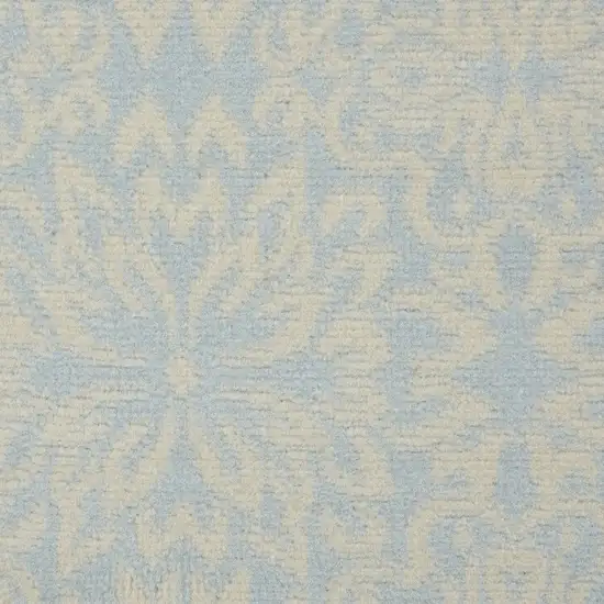 Light Blue Floral Power Loom Area Rug Photo 8