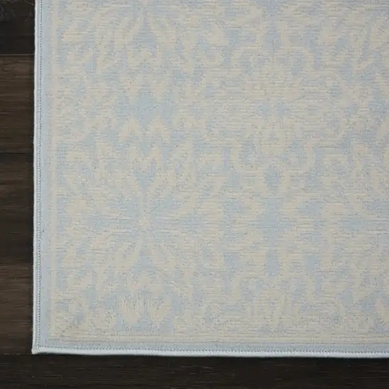 Light Blue Floral Power Loom Area Rug Photo 7